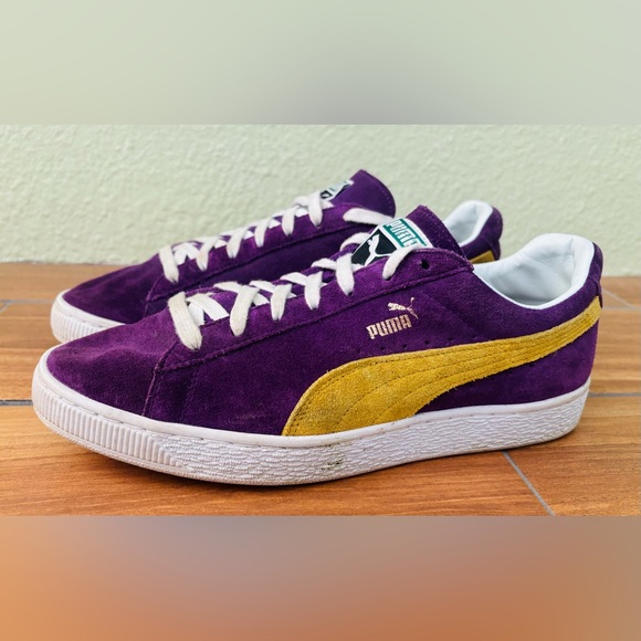 Suede Sneakers Purple And Gold Puma Suede RARE Puma Suede ClassicCollectors  Purple Gold Lakers Sneakers